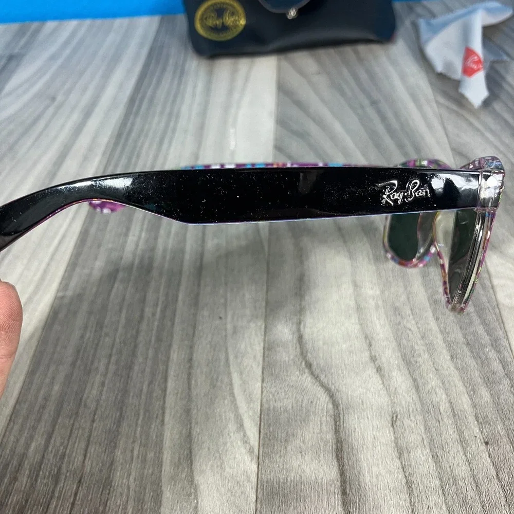 Ray-Ban New Wayfarer RB2132 Sunglasses Floral Frame Limited Edition 55 [] 21 145 - Picture 3 of 10